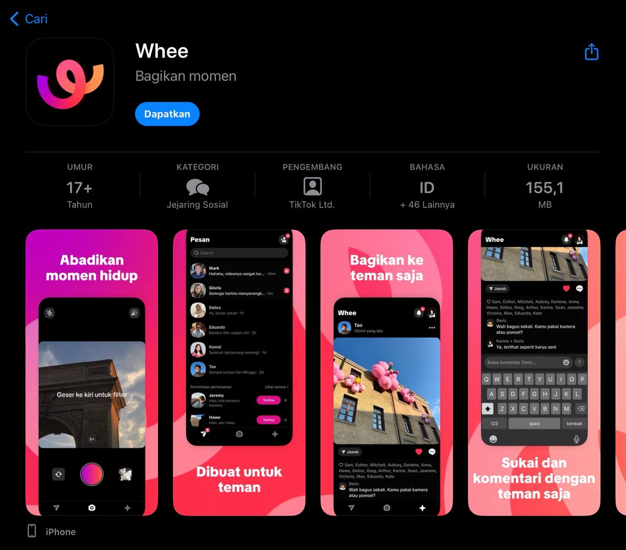 TikTok Luncurkan Whee: Aplikasi Baru untuk Berbagi Foto yang Mirip Instagram